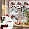 thumbnail image 5 of Christmas Red Truck Tie Up Valances Curtain, Winter Tree Snowflake Red Plaid Adjustable Rod Pocket Short Window Treatment Tie Up Curtains Valances for Kitchen Living Room Bathroom 54x18 Inches, 5 of 9