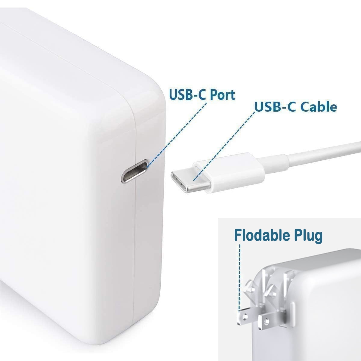 87W USB C Type C Power Adapter Fast Charger For MacPro 16, 15, 14, 13 inch 2021 2020 2019 2018, MacAir Retina 13 inch 2018 2019 2020, HP Spectre x360 13 15, Galaxy S10 Note 9, Google Pixel, One plus