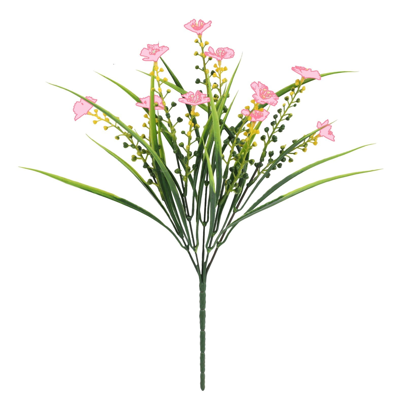 4 Bundles Artificial Flowers for Outdoors - 14" UV Resistant Silk & for Spring/Summer Decor, Garden, Porch, Window Box - Indoor/Outdoor Mixed Floral Arrangements