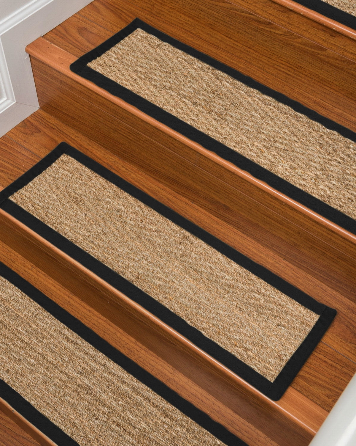 9" x 29" "Big Sur" Sisal Dark Grey Handmade Custom Stair Treads Carpet 