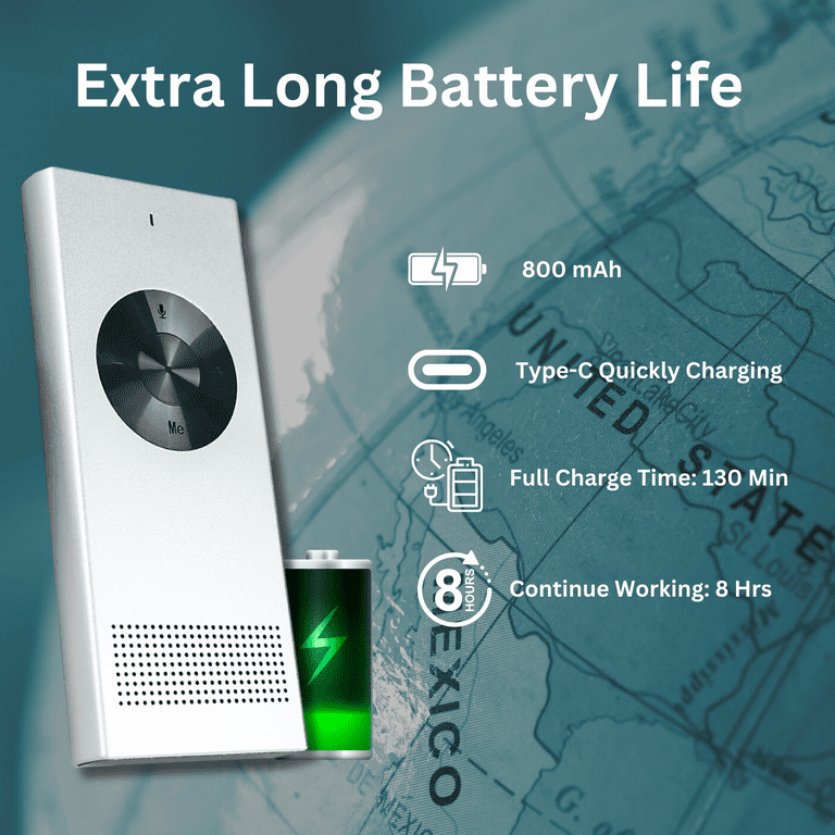 Enence Pro Language Translator Device, Real-Time Two-Way Voice
