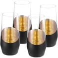 thumbnail image 6 of MyGift Black and Gold Plated Stemless Champagne Flute, Modern Party Drinking Glasses, 11 oz, Set of 4, 6 of 7
