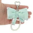 thumbnail image 4 of Unique Bargains 1 Pc Handbag Charms Keychains Faux Pearl Bow Bag Accessories Light Blue, 4 of 5