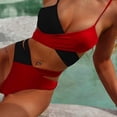 thumbnail image 5 of Traje de baño sexy de mujer con abertura, bikini cruzado de dos colores, traje de baño de verano para la playa y la piscina., 5 of 5