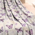 thumbnail image 3 of Beige Butterfly Pattern Blanket,Comfortable Soft Lamb Wool Throw Blanket,All Season,Warm Lightweight Blankets for Sofa Bed Couch Living Room Chair,60"x80", 3 of 4