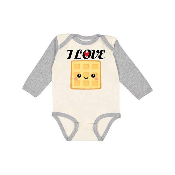 Inktastic Waffle Lover I Love Waffles Boys or Girls Long Sleeve Baby Bodysuit