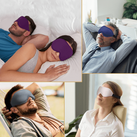ComfiTime 3D Sleep Mask - 100% Blackout Eye Mask for Sleeping, Eye Covers for Men and Women, Contour Blindfold with Nose Baffle, Soft & Lightweight, Latex-Free
