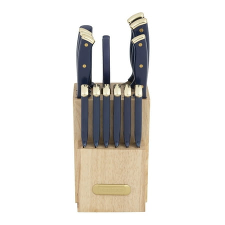 

Farberware Triple Riveted Knife Block Set 15-piece in Navy and Gold