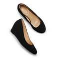thumbnail image 4 of Pennysue Women's Wedge Pumps Black Closed Toe Shoes 2 Inch 8.5M, 4 of 8