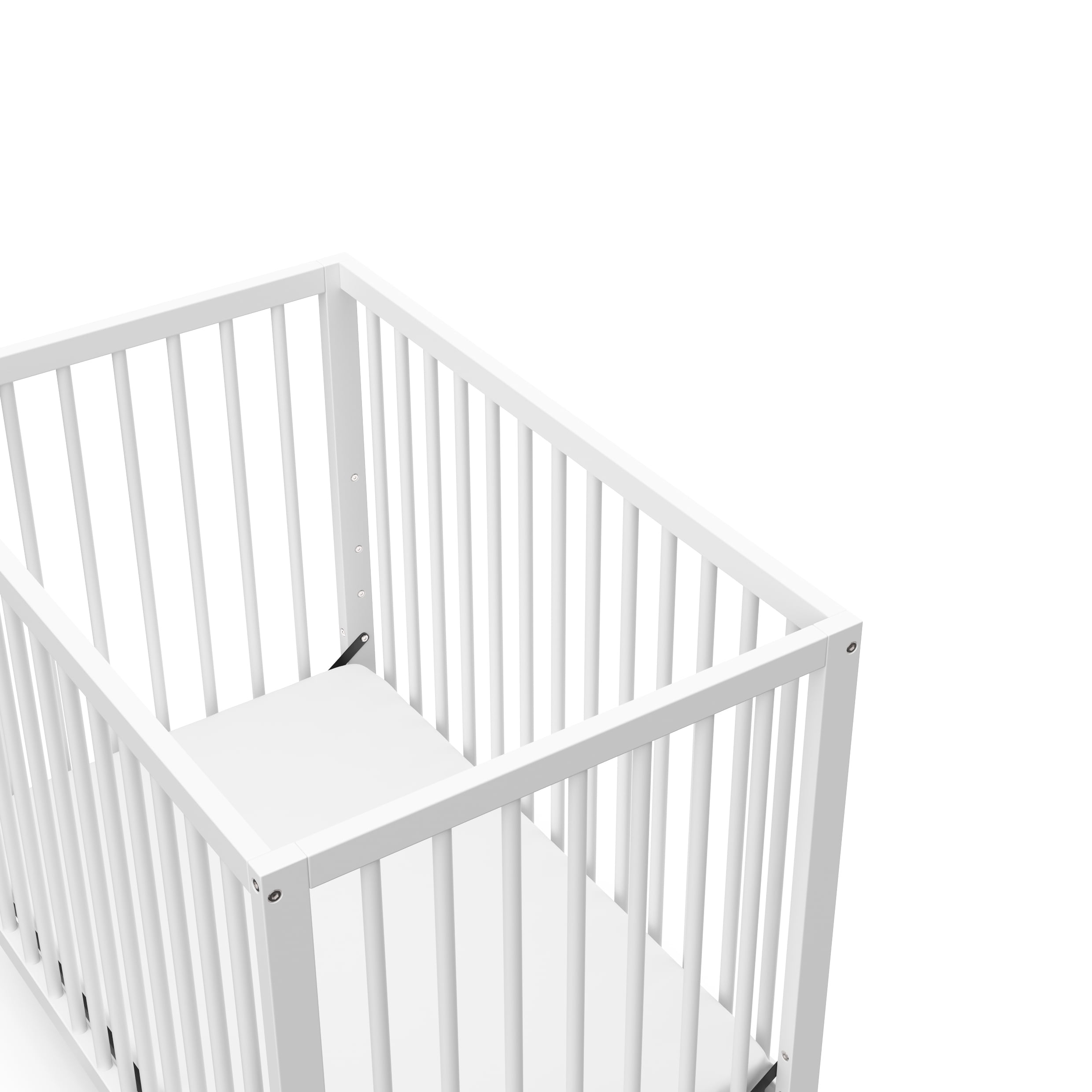 Graco Teddi 4-in-1 Convertible Mini Baby Crib with Mattress, White