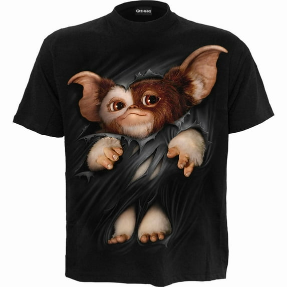 WB Studio - GREMLINS - GIZMO - Front Print T-Shirt Black