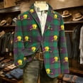 thumbnail image 2 of oqasdz Carnival Suit Jacket for Men Print Corduroy Jacket Style for Celebration Comfort Loose Fit Sport Coat Travel Party Business Formal, 2 of 4