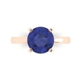 thumbnail image 2 of 3.0ct round cut blue tanzanite 14k rose gold Bridal Wedding Engagement Promise Anniversary Ring for Women size 7.5, 2 of 7