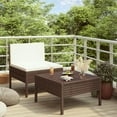 thumbnail image 1 of vidaXL 2 Piece Garden Lounge Set with Cushions Poly Rattan Brown, 1 of 3