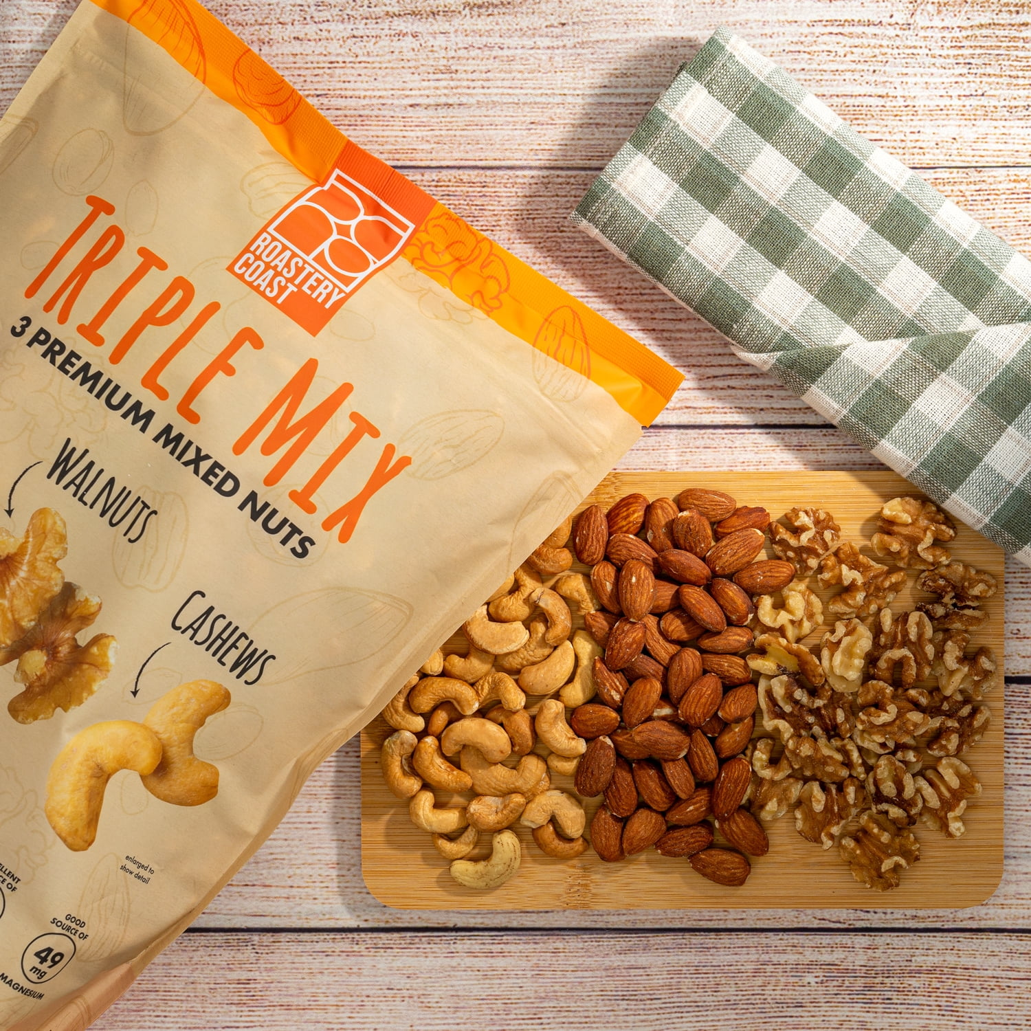Roastery Coast Healthy Triple Mix | 3 Pounds | Almonds, Cashews, Walnuts