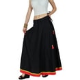 thumbnail image 3 of Bimba Women Long Boho Maxi Skirt Cotton Flared Skirts With Drawstring Waist, 3 of 7