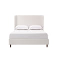 thumbnail image 6 of Queen Size Platform Bed, Elegant Bed Frame with Chenille Fabric, High Headboard, Wooden-slats Base, Metal Side Rails Frame, Simplicity Bed for Adults, Teens, Children, Cream White, 6 of 9