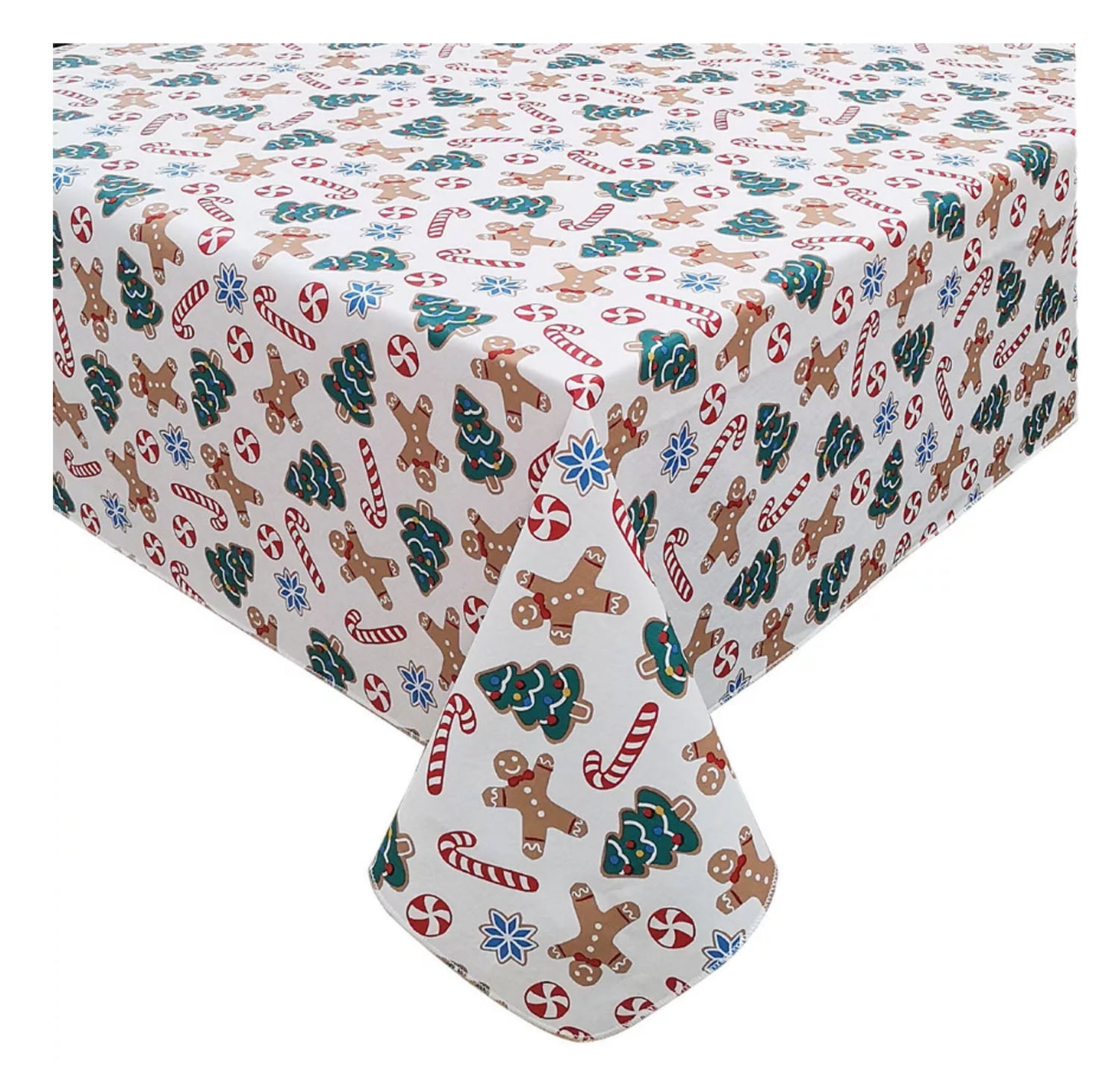 St. Nicholas Square Christmas Tablecloth - Vinyl Flannel Backed with