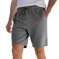 thumbnail image 2 of Mens Shorts Summer Casual Elastic Waist Lightweight Breathable Straight Leg Relaxed Fit Beach Shorts with Pockets, 2 of 6
