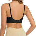 thumbnail image 5 of VISALY demi bra Wireless, Wirefree Sleep Comfort, Womens Bathing Suit Tops with Bra Support, Black and White Sports Bra Womens Wireless Push Up Bra High Support Sports Bras, Black,XL, 5 of 9