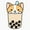 1pcs, variant on Cute Corgi Puppy Dog Stuffed Inside Sweet Milk Bubble Tea Tapioca Pearl Decal For Kids Water Bottle Sticker