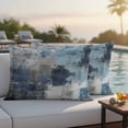 thumbnail image 4 of Navy Blue Grey Outdoor Waterproof Pillow Covers, Modern Oil Painted Abstract Art Aesthetics Decorative Rectangle Throw Pillowcase Sofa Cushion Sham for Patio/Couch/Chair, 20"x12" 2 Pack, 4 of 8