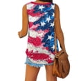 thumbnail image 3 of CHGBMOK Womens American Flag Tank Tops 4th of July Camo Tee Summer Loose Sleeveless Patriotic T Shirts USA Star Striped Tops Plus Size, 3 of 6