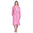 thumbnail image 2 of Casual Nights Women's Dot Long Sleeve Mini Popcorn Fleece Plush Robe - Pink, 2 of 4