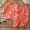 thumbnail image 2 of TOWED22 Toddler Boys Outfits 2 Piece Printed Long Sleeve Crewneck Top Jogger Pants Soft Fall Winter Clothing Set(Orange,5-6 Y), 2 of 6