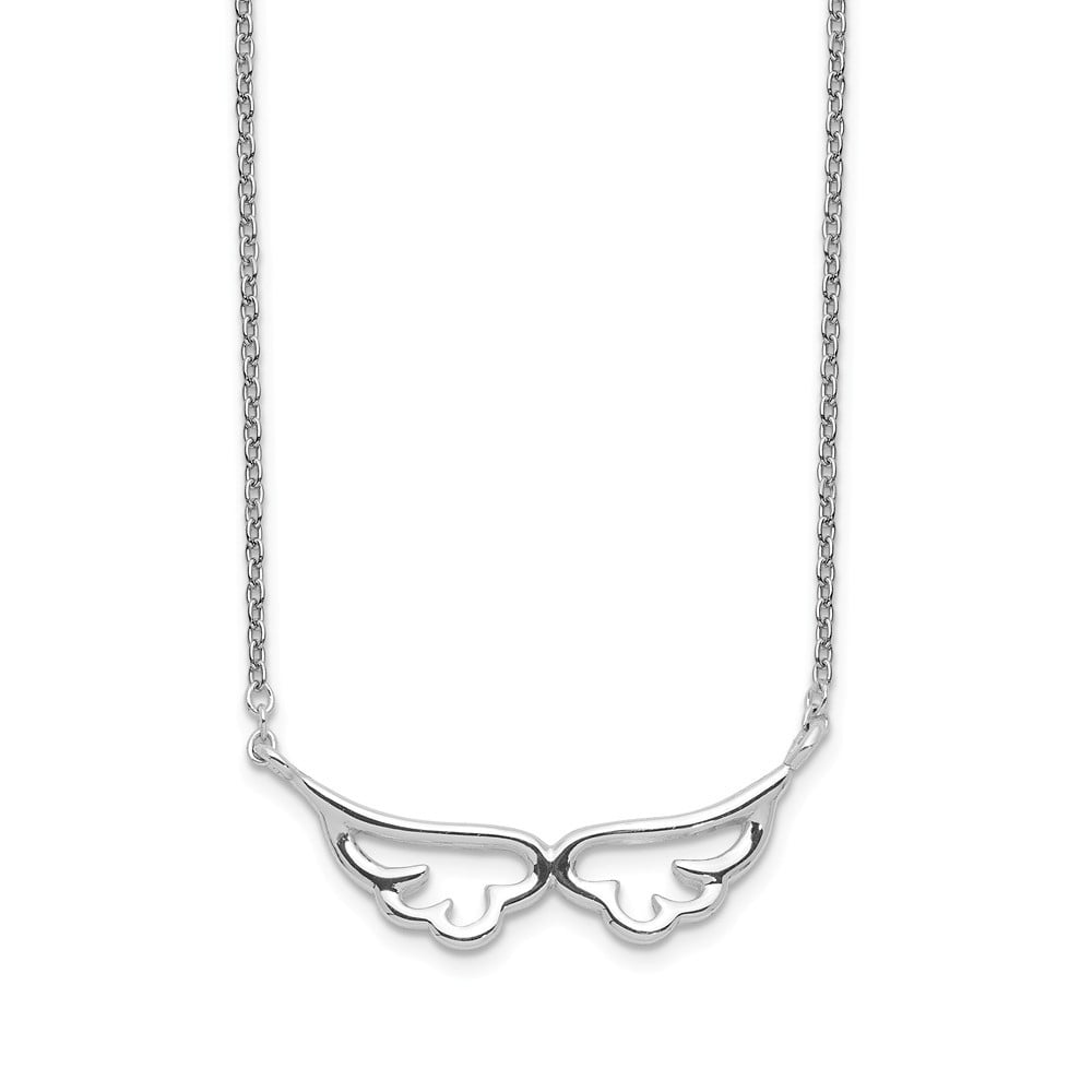 925 Sterling Silver Angel Wings Necklace 16.5 Inch Jewelry Gifts for Women
