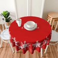 thumbnail image 5 of Christmas Tablecloth Round Cloth Merry Christmas Snowflake Kitchen Dinning Tabletop Decor Cover Washable Polyester for Buffet Table, Parties, Holiday Dinner Party 60 Inch, 5 of 6