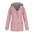 thumbnail image 2 of WTOBBY Jacket Women Plus Size Packable Lightweight Waterproof Raincoats With Hood for Winter Coat, Ideal for Outdoor Sports and Sun Protection,Pink XL, 2 of 5