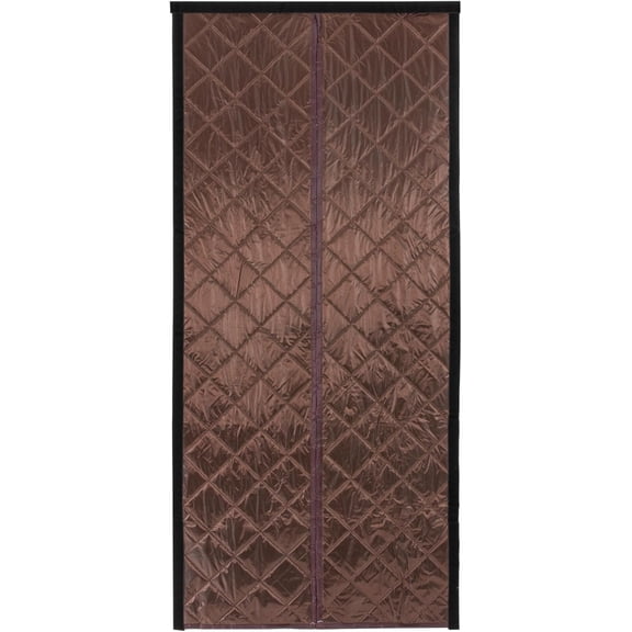 Miumaeov 37.4*82.68in Coffee Brown Door Curtain,Heavy-Duty Thermal Insulated Magnetic Door Screen for Home/Office,Privacy & Bug Protection