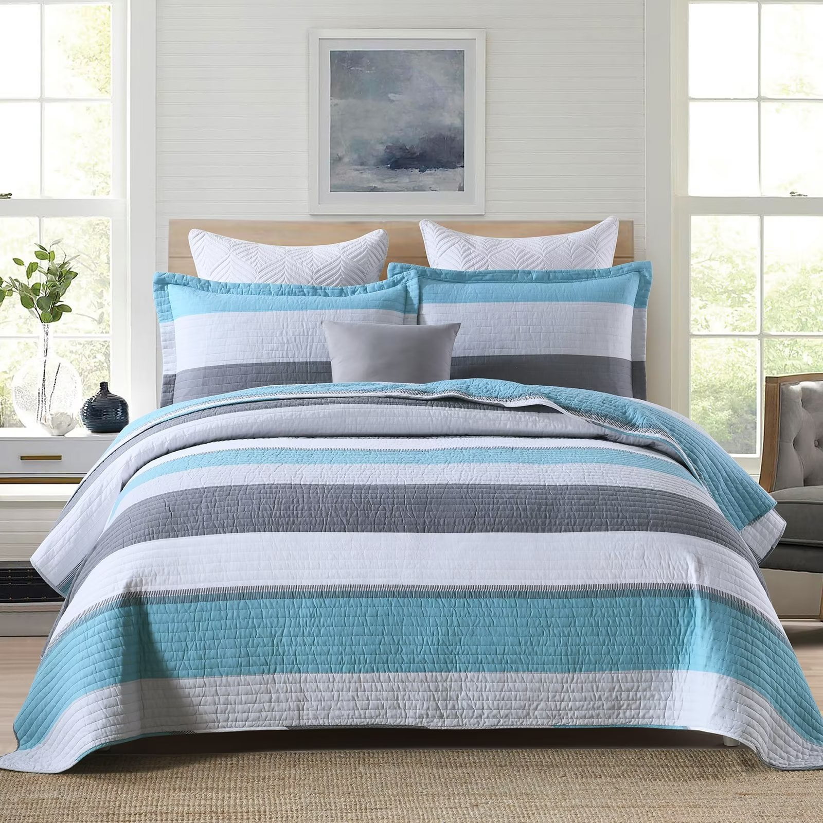 Bedduvit Cotton Quilt King Size 3 Pieces 100 Cotton Lightweight Soft