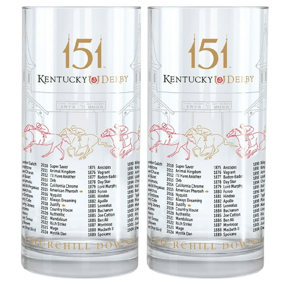151st Kentucky Derby 12 oz. Mint Julep Glasses Two Pack