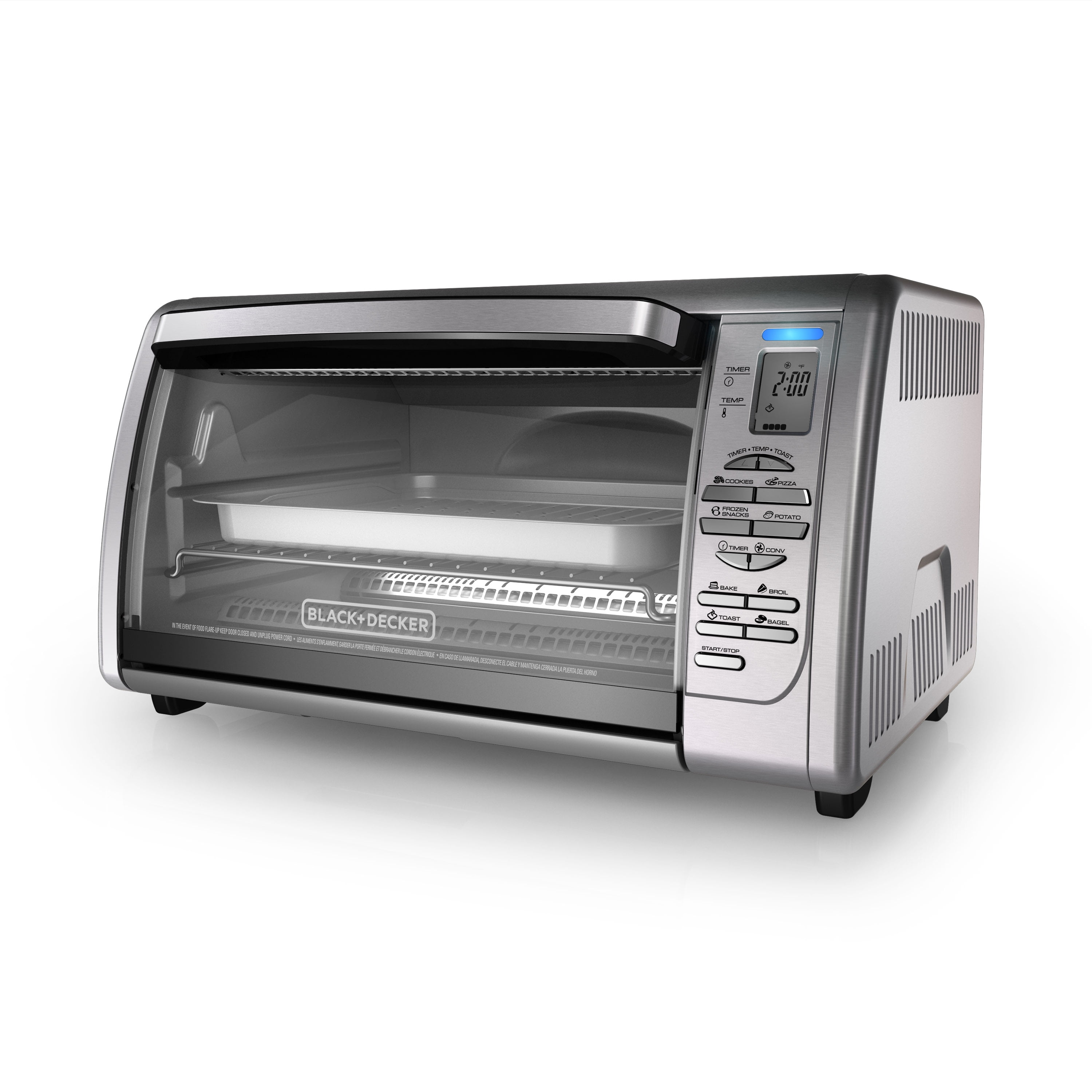 BLACK+DECKER TO3250XSB 8-Slice Extra Wide Convection Countertop Toaster Oven 