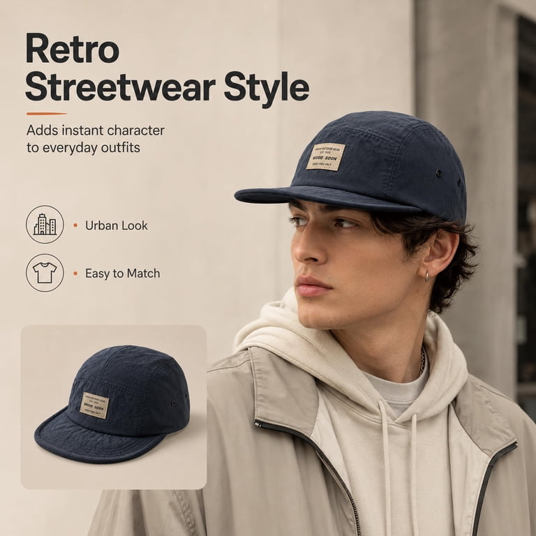 Vintage Japanese Streetwear Hat, Lightweight Breathable Cotton