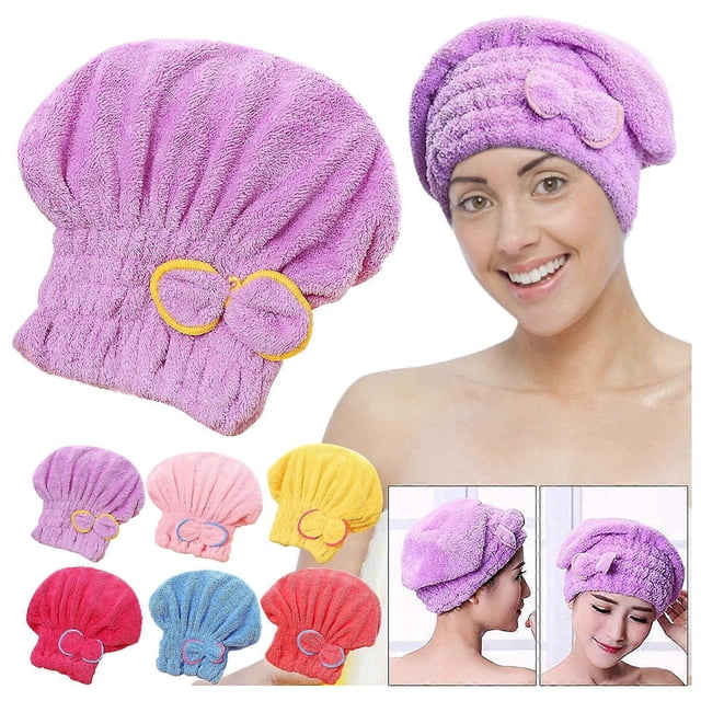 Toalla de microfibra para secar el cabello rizado, de secado rápido, tipo turbante, color azul coral, talla única.