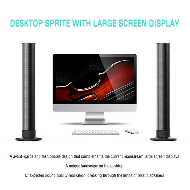 Detachable Surround Sound Bar Wireless Subwoofer 2 Speaker System Home Theater