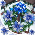 thumbnail image 6 of 12Pcs 5.7inch Artificial Poinsettias Christmas Glitter Flowers with Clips Xmas Tree Flower Ornament Poinsettias Decor, 6 of 6
