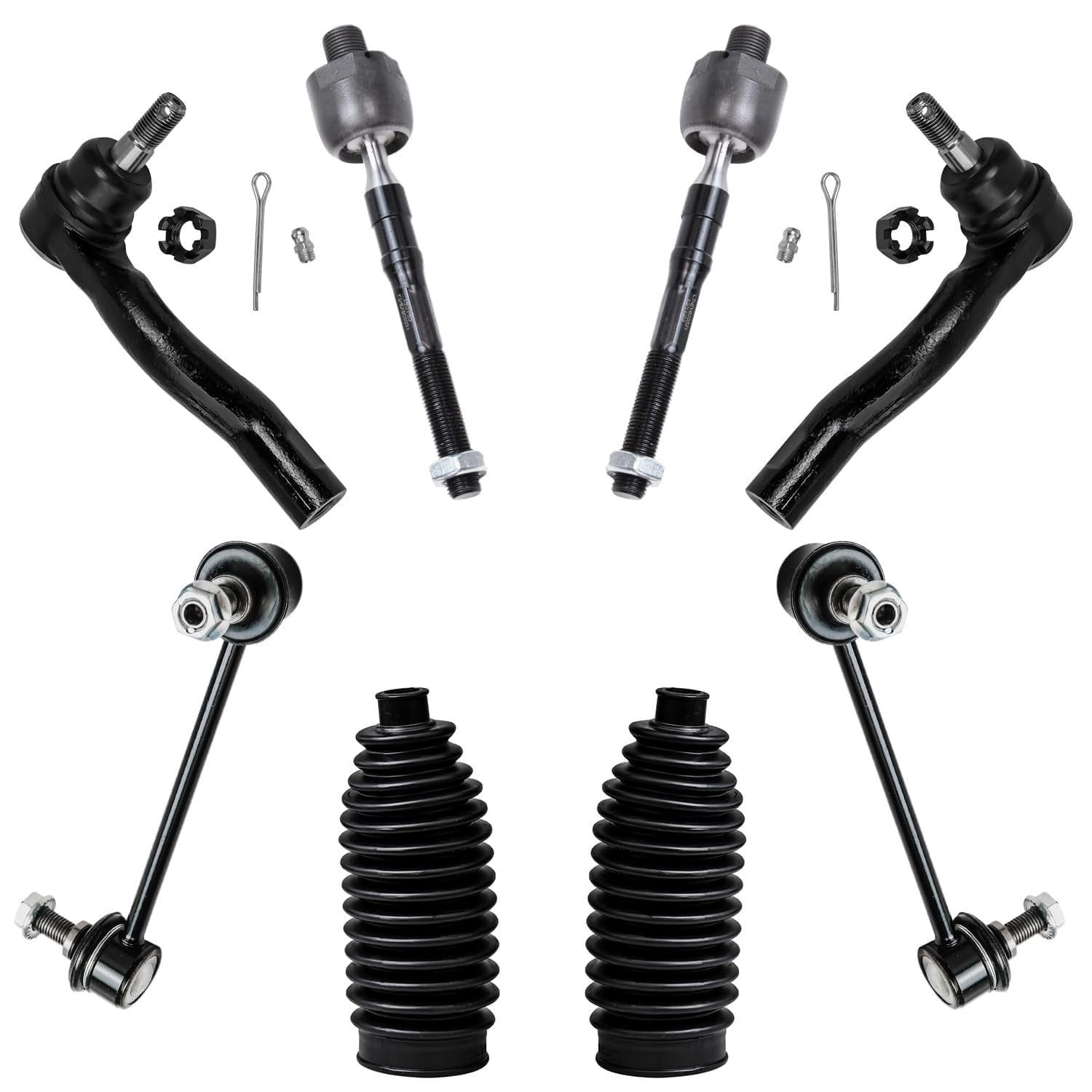 Detroit Axle - Front End 14pc Suspension Kit for Ford Fusion Lincoln MKZ Mercury Milan, Lower & Upper 6 Control Arms w/ Ball Joints 2 Sway Bar Links Inner & Outer 4 Tie Rods 2 Boots Replacement