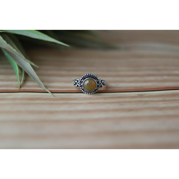 Ethiopian opal Ring, 925 Sterling Silver Ring, Round Shape Gemstone Ring, Vintage Style Ring, Oxidized Silver Ring, Unique Gift For Her**