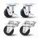 thumbnail image 1 of POWERTEC Juego de 4 ruedas giratorias de 2.0 in con cargas de 264 libras (2 con frenos y 2 sin) ruedas de goma para carrito de muebles y bancos de trabajo (17211V), 1 of 1