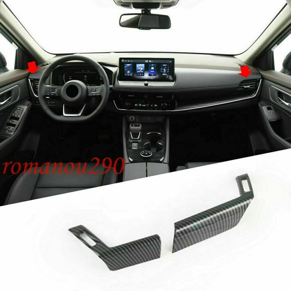 Pour Nissan Rogue 2021-2022 Garniture de Couvercle de Sortie d'Air de Console Centrale en Fibre de Carbone ABS