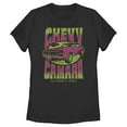 thumbnail image 1 of General Motors T-Shirt Graphique Rétro Rose et Vert Chevy Camaro Noir Grand pour Femmes, 1 of 3