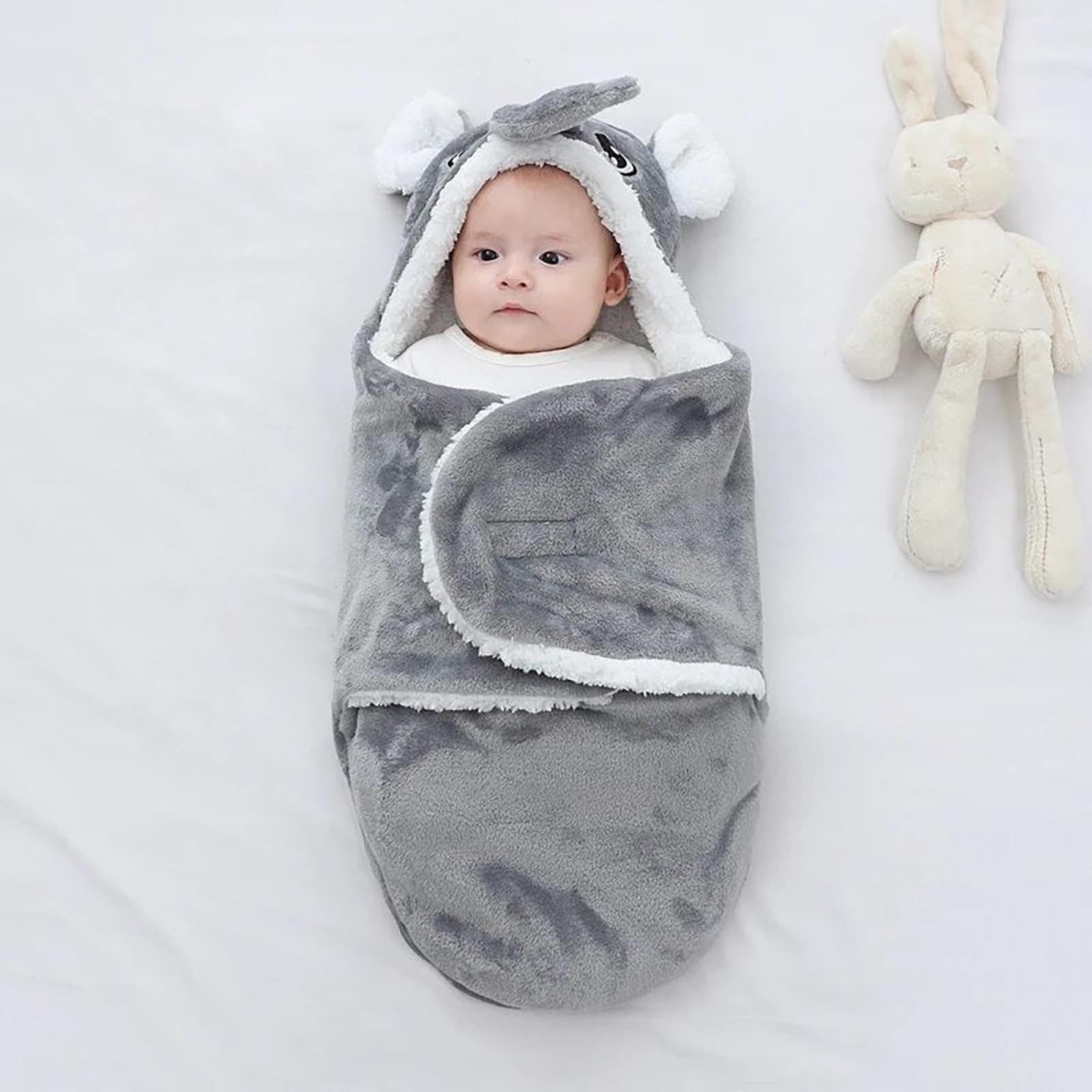 Swaddle Blanket 32.2In Secure Adjustable Wrap Sleep Sack Machine Washable Multi-Purpose Nursing Cover Burp Cloth Changing Mat Play Mat Home Use Holiday Gift Party Present Comfortable Wrap Blanket