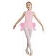 thumbnail image 6 of Aislor Kids Girls Figure Skating Sleeveless Ballet Feather Skirt Leotard Lyrical Dance Dress Pink 16, 6 of 7