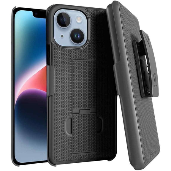 Apple iPhone 14 6.1" (2022) Rome Tech Shell Holster Combo Case - Black