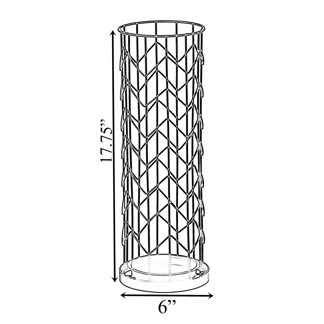 Black Round Horizontal Design Umbrella Holder Stand for Indoor and Outdoor with Drip Water Tray