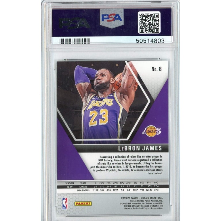Graded 2019 Panini Mosaic LeBron James #8 Basketball Card PSA 10 